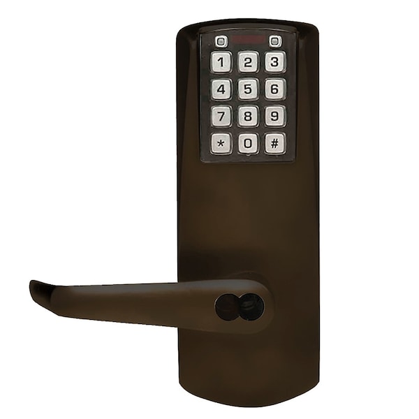E-Plex 2000 Cylindrical Lock, 100 Access Codes, 1,000 Audit Events, 2-3/4-in Backset, 1/2-in Throw,